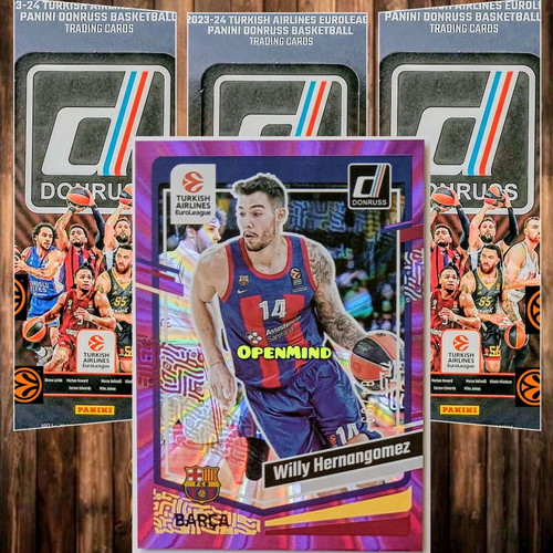 Purple Laser Numbered /99 Card of Willy Hernangomez, Barcelona, Donruss Euroleague 2023-24 new