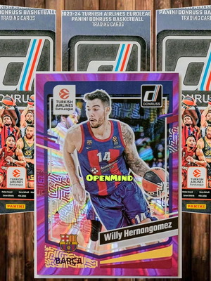 Purple Laser Numbered /99 Card of Willy Hernangomez, Barcelona, Donruss Euroleague 2023-24 new