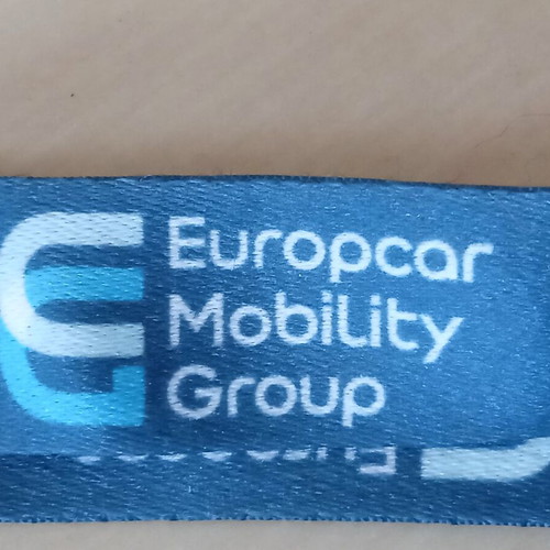 Κορδόνι λαιμού Europcar Mobility Group με πλαστικό κούμπωμα και μεταλλικό κλιπ, μπλε