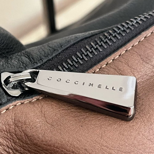 Coccinelle shoulder bag new, two-tone, large size, leather