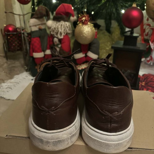 Parex leather casual shoes like new brown size 46
