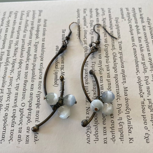 Dangling earrings used with beads and intricate design