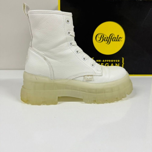 Buffalo Classic Mid Calf boots used, white, size 38