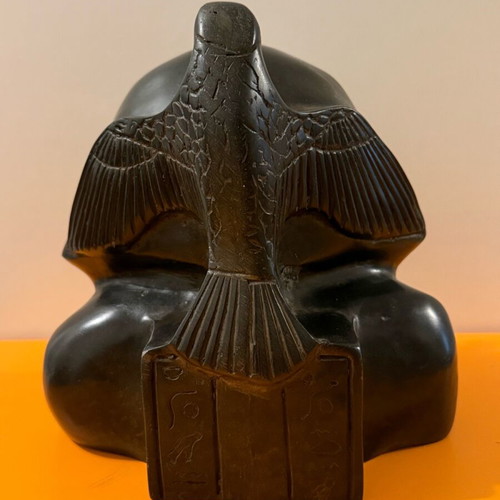 Egyptian Pharaoh bust used, black stone