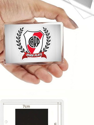 River Plate μαγνητάκι ψυγείου με διάφανη ακρυλική κορνίζα, 7 x 4,5 εκ.
