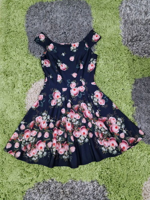 Myleene Klass British Designer Roses Pattern Dress Size S New