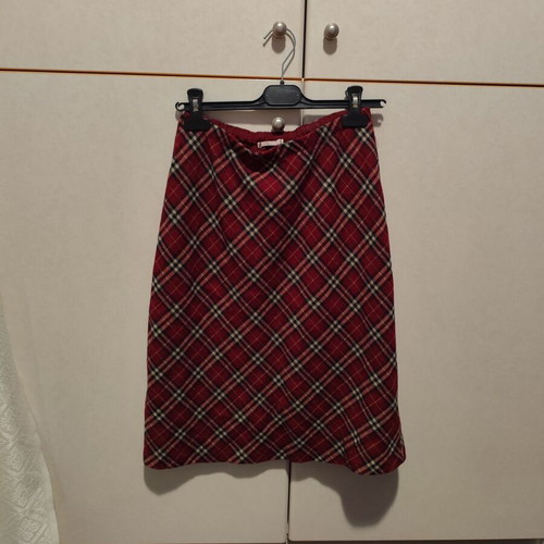 Midi vintage plaid skirt used, multicolor, size S