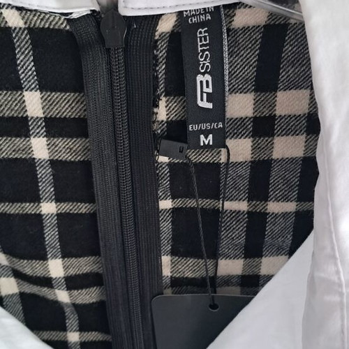 Dress with integrated shirt new, black and white, size M