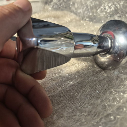 Vintage wall-mounted single water faucet used, retro triangular design