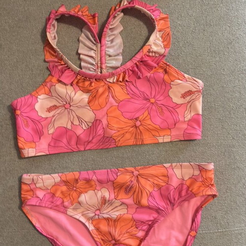 Girls' bikini swimsuit used, pink, size 10-11 years, 2 pieces