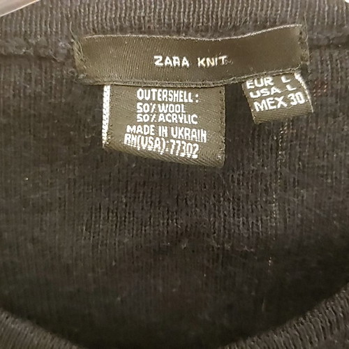 Zara cardigan dark blue with wool like new, size L