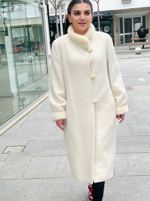 Luxury Cashmere Mink λευκό παλτό σαν καινούργιο