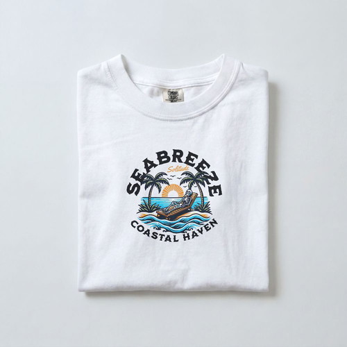 T-shirt Sea Breeze unisex new, white, polyester jersey