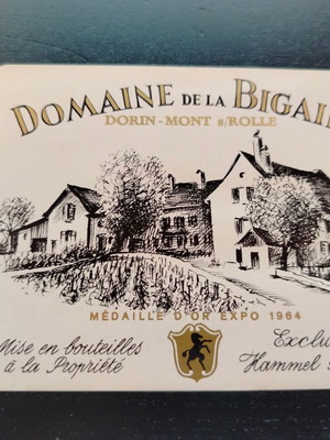 Domaine de la Bigaire promotional label used