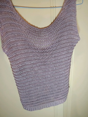 Πλεκτή λιλά μπλούζα χειροποίητη καινούργια, μέγεθος M