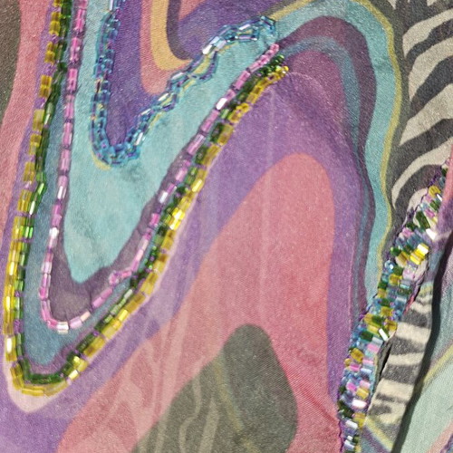 Miss Bikini silk caftan like new, multicolor, beachwear