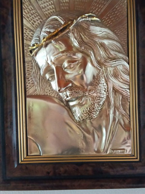 Silver 925 icon with Christ symbol