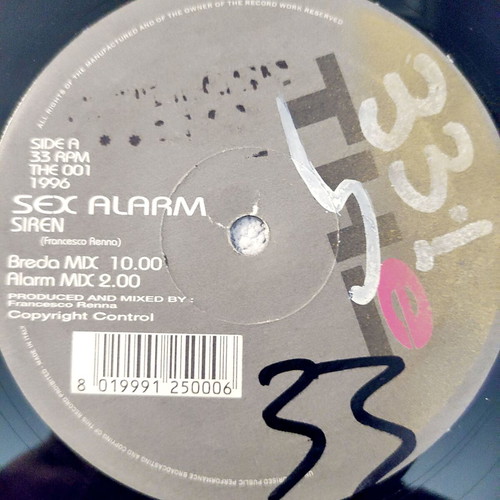 Sex Alarm Siren 12'' Vinyl Maxi Single used, electronic 1996 Italy