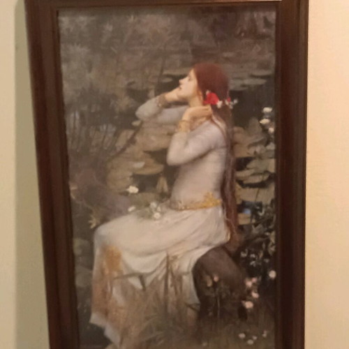 Waterhouse painting like new with wooden frame 75x47 cm