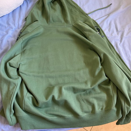 Russell Athletic green zip-up hoodie, size L