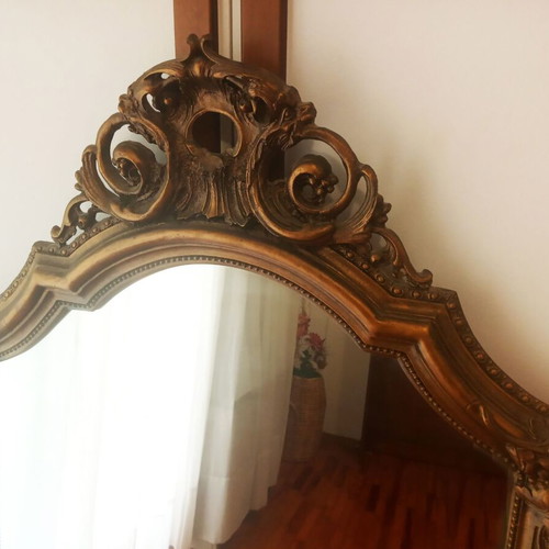 Wood Carved Gold Mirror Like New Large Size
