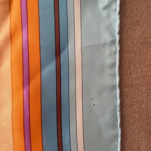 Christian Dior scarf used, vintage silk, purple and turquoise