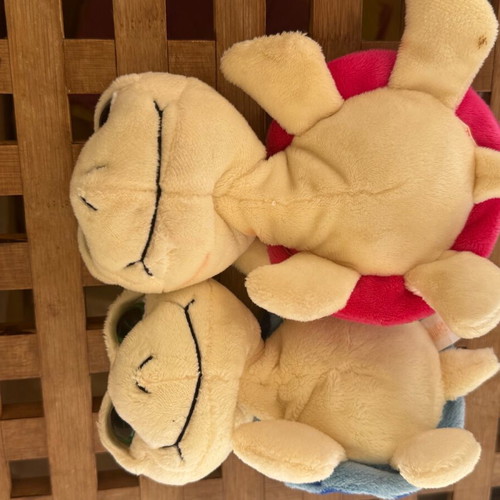 Plush turtles used, pack of two, 14 cm from Zakynthos