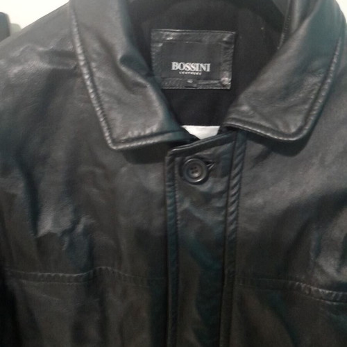 Leather men's jacket Bossini like new, black, size 46