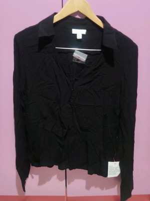 Asos Design long sleeve top black XL new