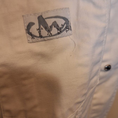 Marella white denim jacket with floral embroidery like new
