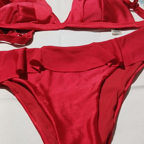 M&D Red Bikini with Ruffles, Size 46, New