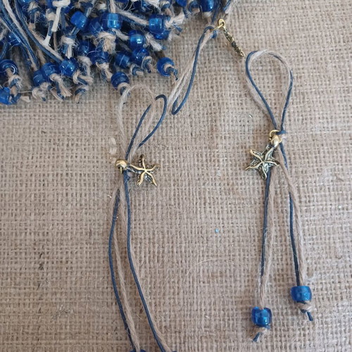 Baptism favors for boys new, pack of 64 with starfish charm and blue beads