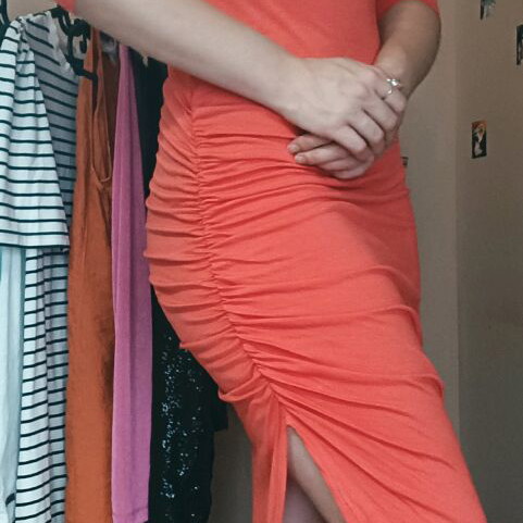 ICHI dress coral color new with tag