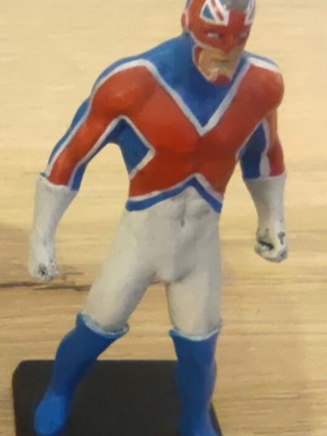 Captain Britain figurine used from Eaglemoss Marvel Classic collection