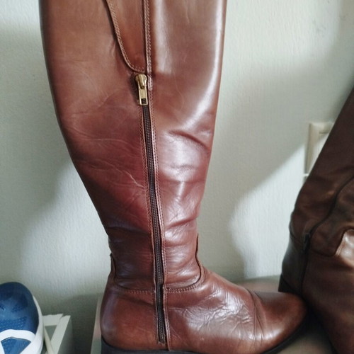 Spanish leather riding boots, brown, size 39, new