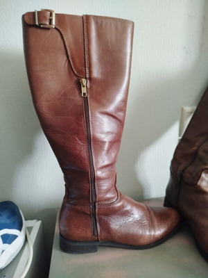 Spanish leather riding boots, brown, size 39, new