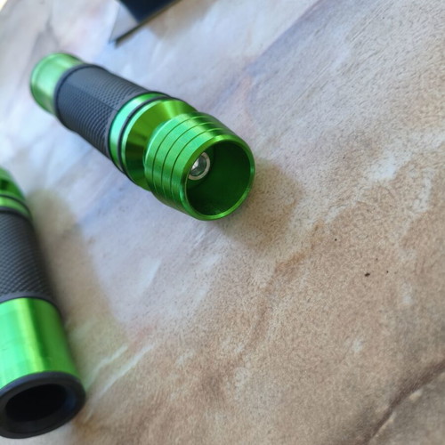 Motorcycle grips green and black like new