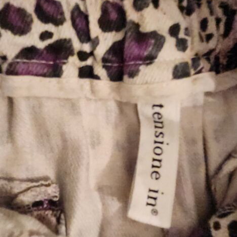 Tensione In women's pants with purple leopard print, like new, size M
