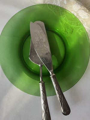 Vintage Italian La S. Marco Silver Plated Dessert Serving Set 2 Pieces used