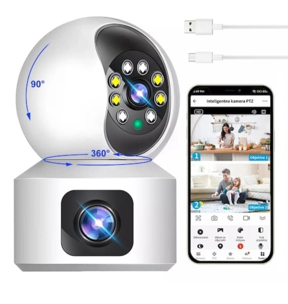 6MP ICsee Διπλή Έξυπνη Κάμερα για Βιντεοεπιτήρηση WI-FI ΚΑΜΕΡΕΣ