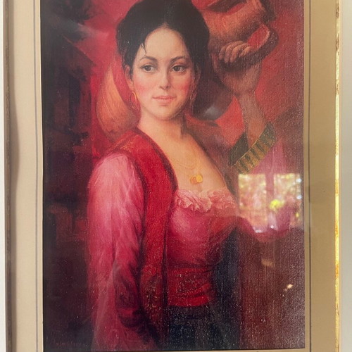 Botis Thalassinos Numbered Lithograph “Woman with Jug” like new with frame
