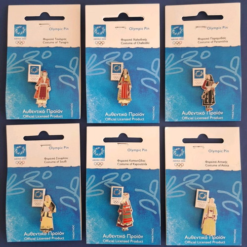 Athens 2004 Olympic Games Pins Set of 6 Pieces New