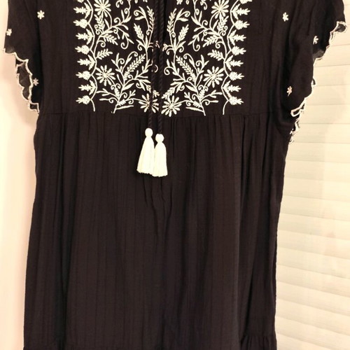 Zara one-piece shorts dress S new with embroidery