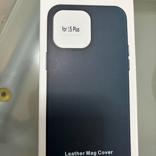 Leather cases for iPhone 15 plus black and blue