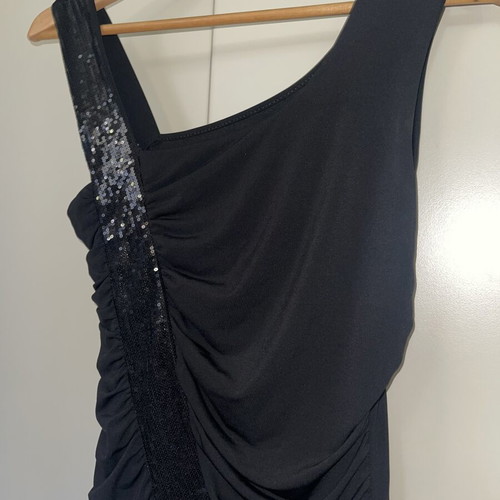 Elegant black evening dress S/M with sequins like new