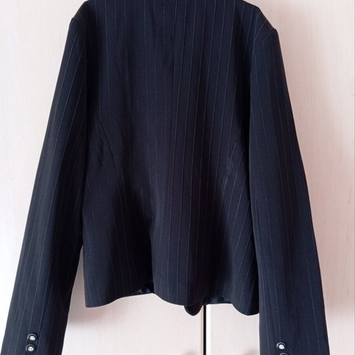 Women's black jacket like new with thin white stripe, size M