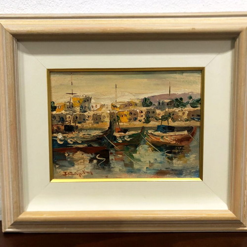 Ioannis Douridis oil painting used, framed 35x39 cm