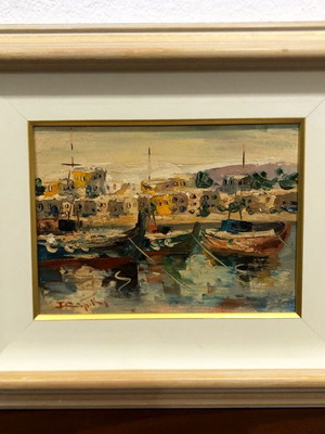 Ioannis Douridis oil painting used, framed 35x39 cm