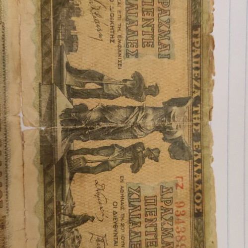 5000 Drachma banknotes used, Greece 1942, set of 2 pieces