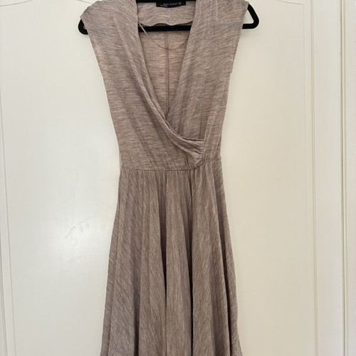 Zara Beige Knit Wrap Mini Dress wool blend XS used
